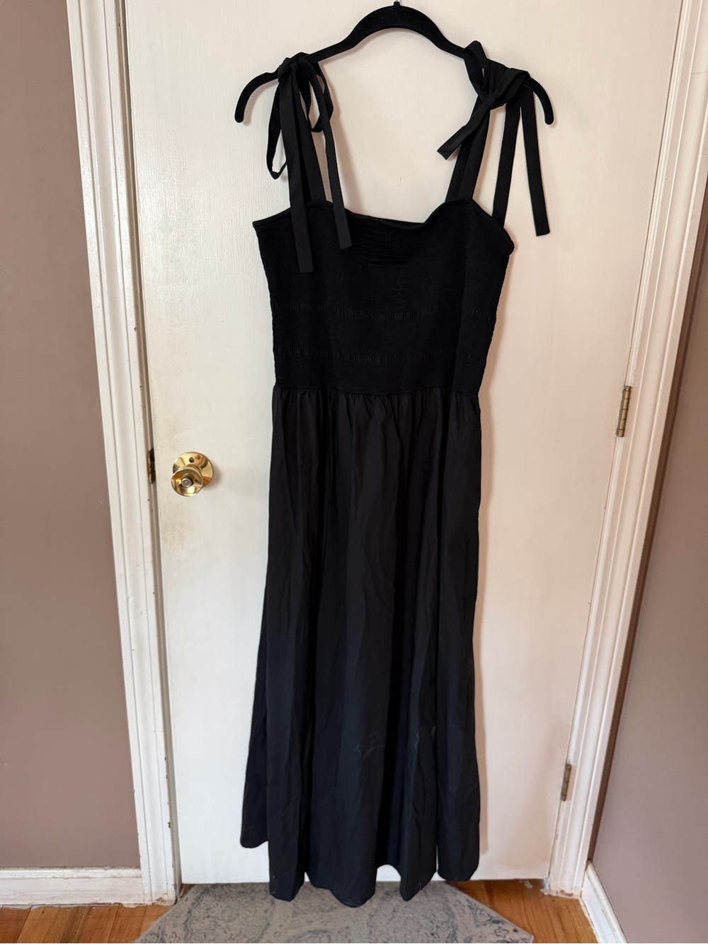 COS Black Tie-Shoulder Midi Dress